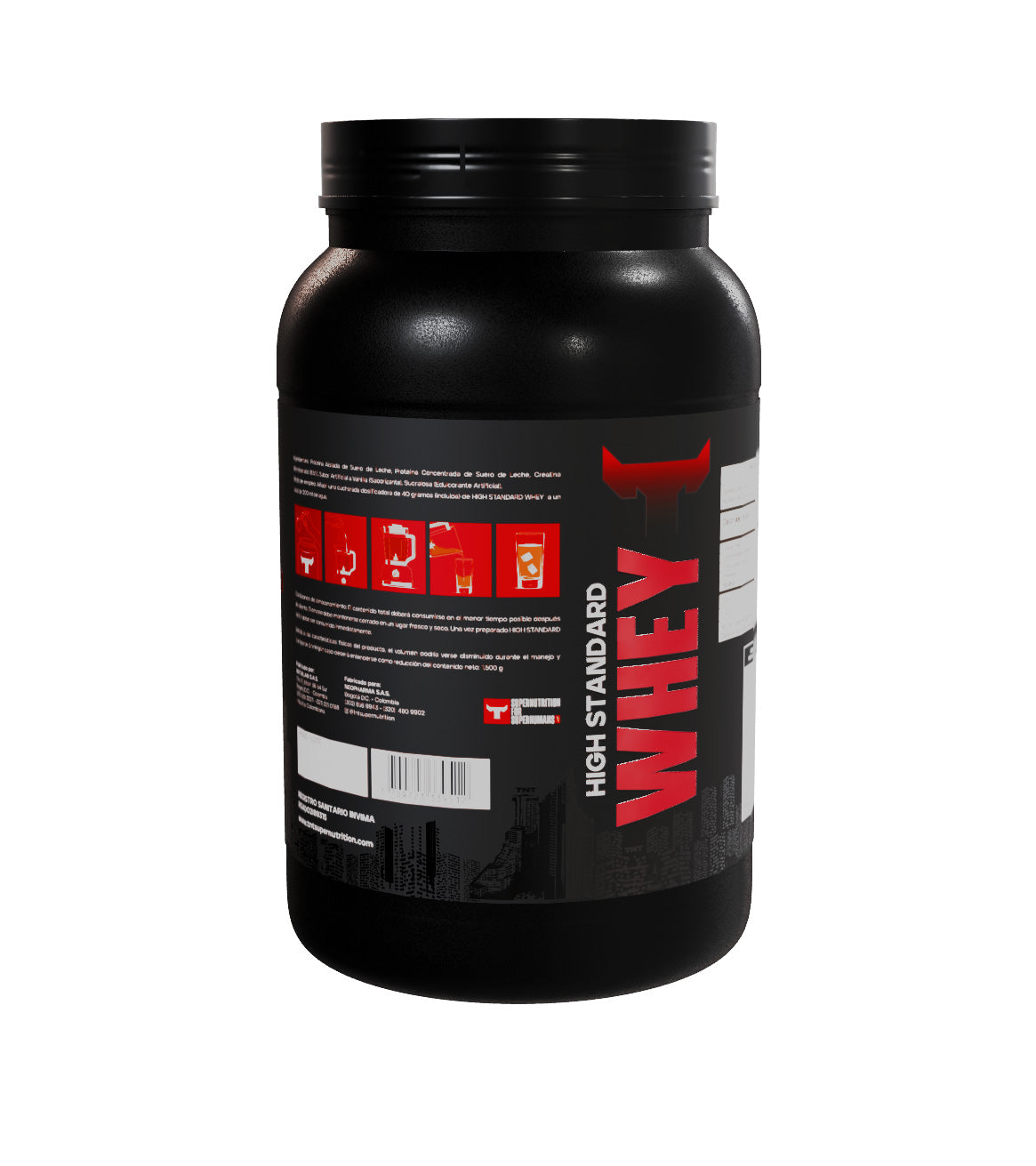 proteína whey High Standard Whey TNT back left side