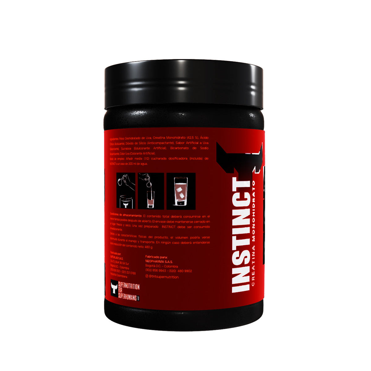 Creatina monohidrato Instinct X480g UVA TNT back