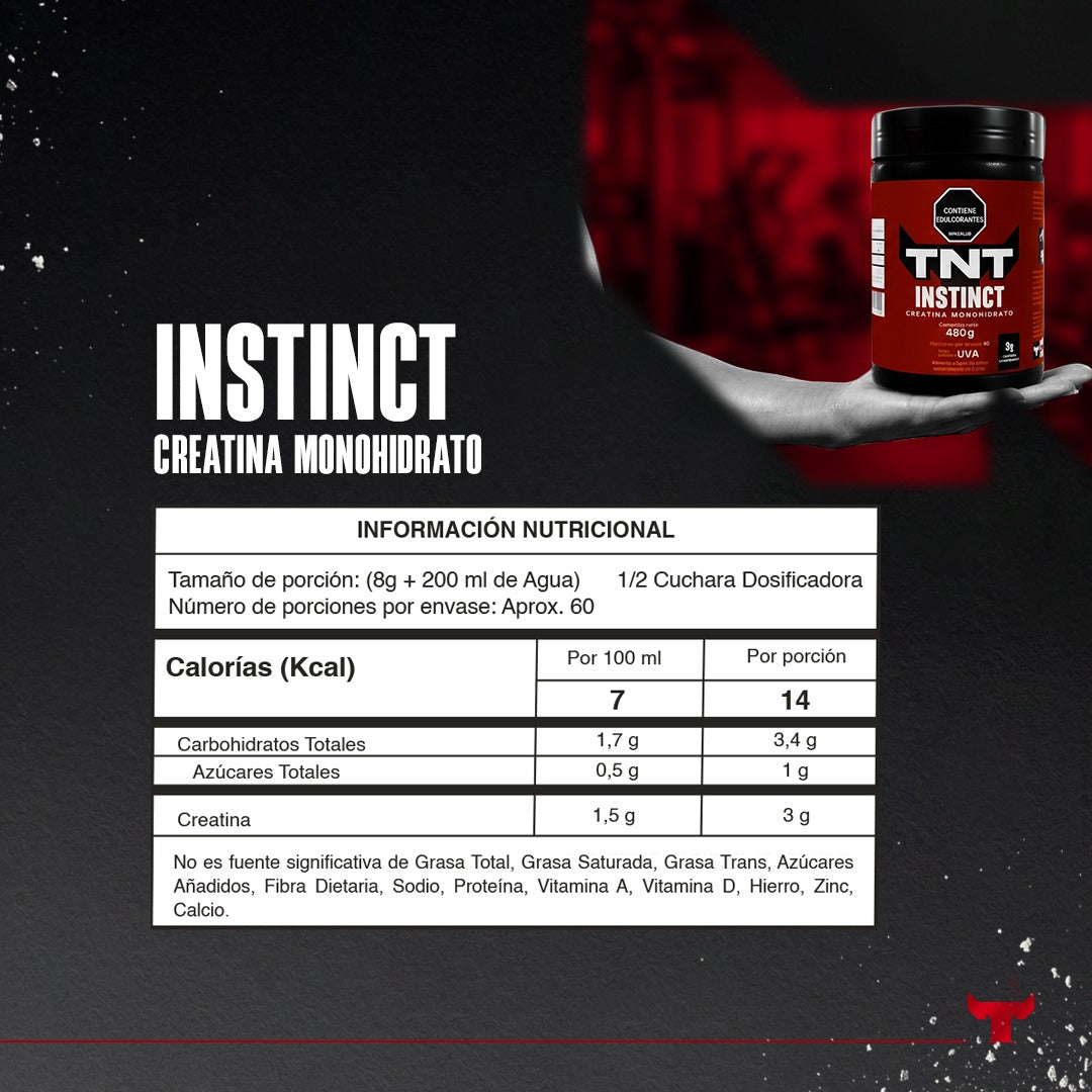 Potencia con sabor INSTINCT Creatina Monohidrato 240 g - 480g