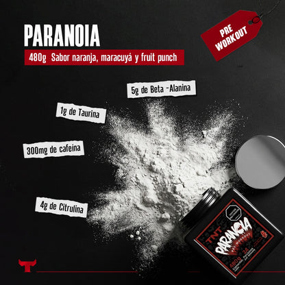 Potencia extrema PARANOIA Pre-Workout (pre entreno) 480g