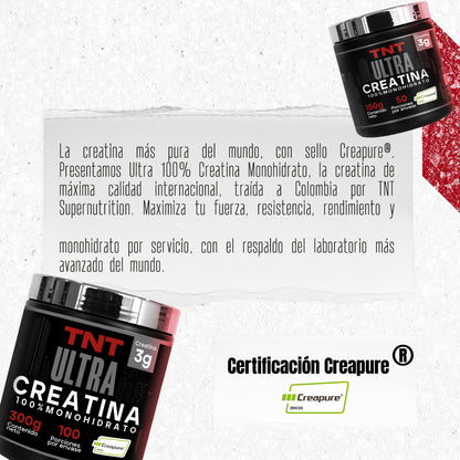 Pureza certificada Ultra Creatina Monohidrato