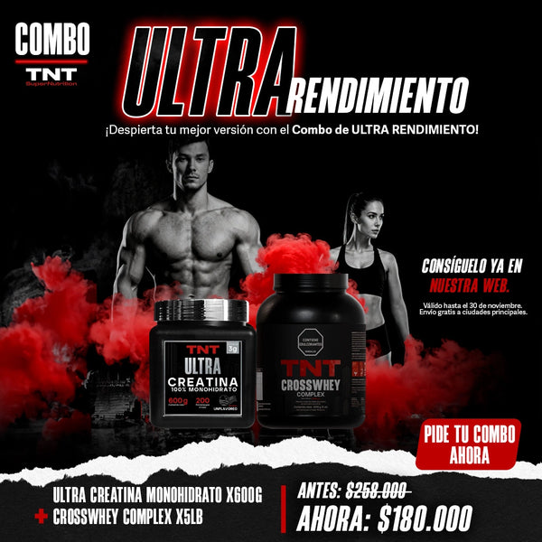 Combo Ultra Rendimiento - Ultra Creatina Monohidrato X600g + Crosswhey Complex X5LB