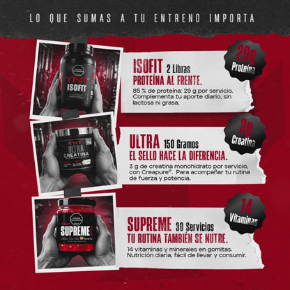 TNT Supernutrition - Pure Stack: proteína aislada + creatina 100% Creapure ® + multivitamínico