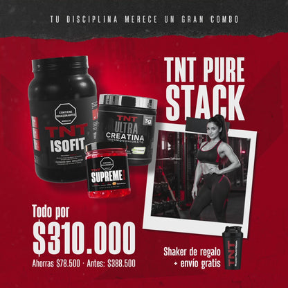 TNT Supernutrition - Pure Stack: proteína aislada + creatina 100% Creapure ® + multivitamínico